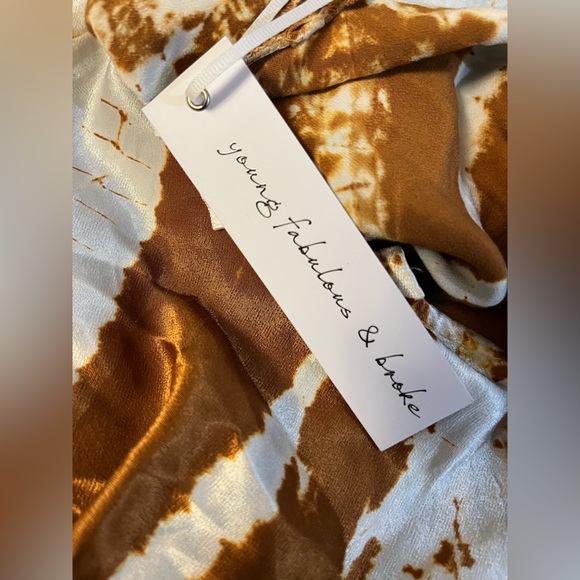 YOUNG FABULOUS AND BROKE COPPER TIE DYE SATIN TANK BNWT - Picture 8 of 8